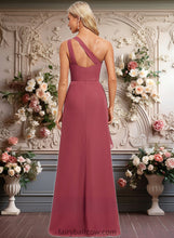 Load image into Gallery viewer, Kinsley A-line One Shoulder Floor-Length Chiffon Bridesmaid Dress With Ruffle XXCP0025824