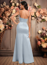 Load image into Gallery viewer, Desirae Trumpet/Mermaid Off the Shoulder Square Floor-Length Satin Prom Dresses With Ruffle XXCP0025883