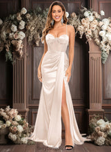 Load image into Gallery viewer, Teagan Trumpet/Mermaid Sweetheart Sweep Train Stretch Satin Prom Dresses XXCP0025836