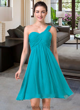 Load image into Gallery viewer, Luna Empire One-Shoulder Knee-Length Chiffon Bridesmaid Dress With Ruffle XXCP0013106