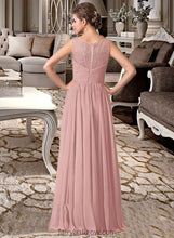 Load image into Gallery viewer, Krystal Chiffon Lace A-Line Floor-length Bridesmaid Dress XXCP0013107