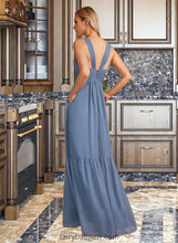 Load image into Gallery viewer, Everleigh A-Line V-neck Floor-Length Bridesmaid Dress With Pockets XXCP0013108