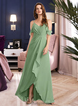 Load image into Gallery viewer, EmeryPiper A-Line V-neck Asymmetrical Bridesmaid Dress With Split Front XXCP0013109