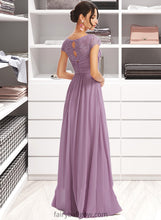 Load image into Gallery viewer, Jemima A-Line V-neck Floor-Length Bridesmaid Dress With Lace XXCP0013111