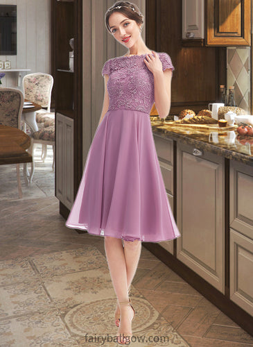 Hortensia A-Line Scoop Neck Knee-Length Bridesmaid Dress XXCP0013119