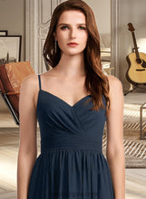 Load image into Gallery viewer, Sanaa A-Line V-neck Floor-Length Bridesmaid Dress With Lace XXCP0013127