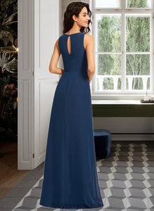 Dana A-Line Scoop Neck Floor-Length Bridesmaid Dress With Split Front XXCP0013128