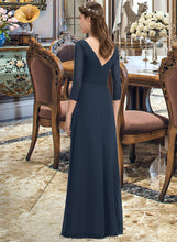 Load image into Gallery viewer, Kailee A-Line V-neck Floor-Length Chiffon Bridesmaid Dress With Ruffle Bow(s) XXCP0013132