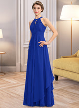 Load image into Gallery viewer, Miracle A-Line Scoop Neck Floor-Length Chiffon Bridesmaid Dress With Ruffle XXCP0013133