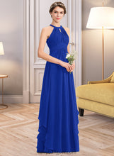 Load image into Gallery viewer, Miracle A-Line Scoop Neck Floor-Length Chiffon Bridesmaid Dress With Ruffle XXCP0013133