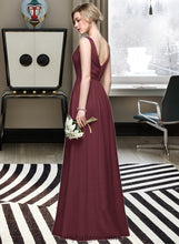 Load image into Gallery viewer, Jane A-Line V-neck Floor-Length Chiffon Bridesmaid Dress With Ruffle Lace Beading Sequins XXCP0013136