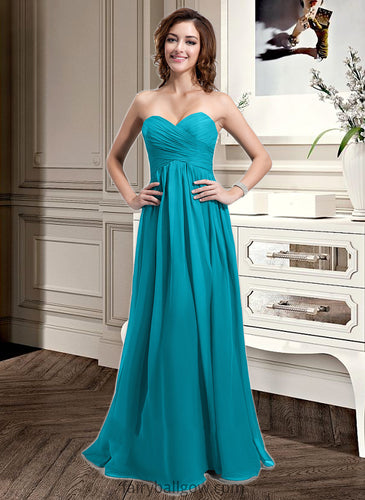 Yareli Chiffon Floor-length Empire Bridesmaid Dress with Sweetheart Neckline XXCP0013137