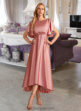 Load image into Gallery viewer, Zariah A-Line High Neck Asymmetrical Bridesmaid Dress XXCP0013138