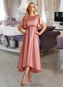 Zariah A-Line High Neck Asymmetrical Bridesmaid Dress XXCP0013138