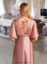 Load image into Gallery viewer, Zariah A-Line High Neck Asymmetrical Bridesmaid Dress XXCP0013138