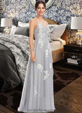 Load image into Gallery viewer, Stacy A-Line V-neck Floor-Length Bridesmaid Dress With Lace XXCP0013140