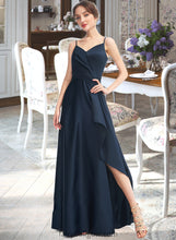 Load image into Gallery viewer, Paula A-Line V-neck Floor-Length Bridesmaid Dress With Split Front Pockets XXCP0013142