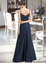 Load image into Gallery viewer, Paula A-Line V-neck Floor-Length Bridesmaid Dress With Split Front Pockets XXCP0013142