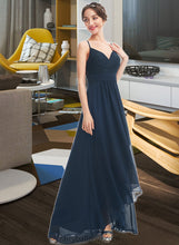 Load image into Gallery viewer, Cloe A-Line V-neck Asymmetrical Bridesmaid Dress With Lace Bow(s) XXCP0013143