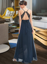 Load image into Gallery viewer, Cloe A-Line V-neck Asymmetrical Bridesmaid Dress With Lace Bow(s) XXCP0013143