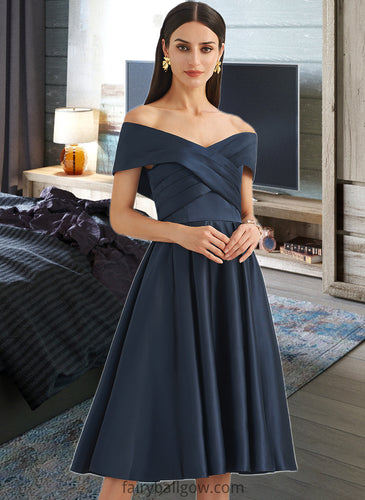 Kaley A-Line Off-the-Shoulder Knee-Length Bridesmaid Dress With Pockets XXCP0013150