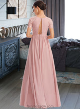 Load image into Gallery viewer, Zaniyah A-Line Floor-Length Bridesmaid Dress With Lace XXCP0013151