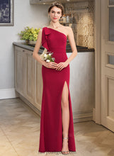 Load image into Gallery viewer, Esmeralda Sheath/Column One-Shoulder Floor-Length Stretch Crepe Bridesmaid Dress With Split Front XXCP0013153