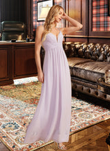 Load image into Gallery viewer, Amaya A-Line V-neck Floor-Length Bridesmaid Dress With Ruffle XXCP0013154