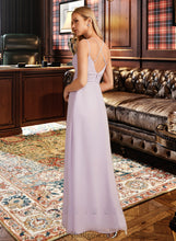 Load image into Gallery viewer, Amaya A-Line V-neck Floor-Length Bridesmaid Dress With Ruffle XXCP0013154