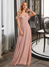 Load image into Gallery viewer, Baylee A-Line Off-the-Shoulder Floor-Length Bridesmaid Dress With Ruffle XXCP0013156