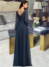 Load image into Gallery viewer, Lea A-Line V-neck Floor-Length Bridesmaid Dress With Split Front XXCP0013158