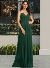 Load image into Gallery viewer, Keira A-Line V-neck Floor-Length Bridesmaid Dress With Pleated XXCP0013159