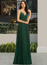 Load image into Gallery viewer, Keira A-Line V-neck Floor-Length Bridesmaid Dress With Pleated XXCP0013159