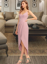 Load image into Gallery viewer, Lilianna Sheath/Column V-neck Asymmetrical Stretch Crepe Bridesmaid Dress XXCP0013167