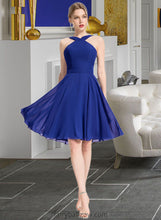 Load image into Gallery viewer, Stella A-line V-Neck Knee-Length Chiffon Bridesmaid Dress XXCP0013170