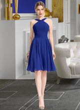 Load image into Gallery viewer, Stella A-line V-Neck Knee-Length Chiffon Bridesmaid Dress XXCP0013170