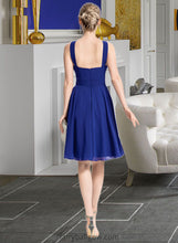 Load image into Gallery viewer, Stella A-line V-Neck Knee-Length Chiffon Bridesmaid Dress XXCP0013170