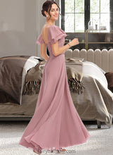 Load image into Gallery viewer, Jakayla A-Line Square Neckline Floor-Length Bridesmaid Dress With Ruffle Cascading Ruffles XXCP0013172