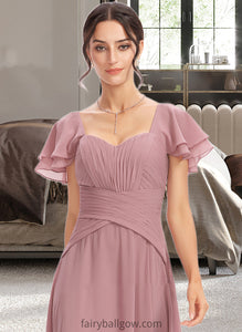 Jakayla A-Line Square Neckline Floor-Length Bridesmaid Dress With Ruffle Cascading Ruffles XXCP0013172