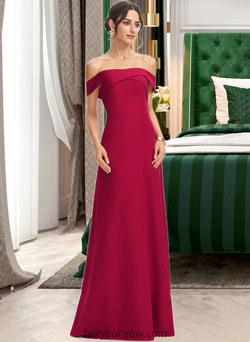 Adalyn Sheath/Column Off-the-Shoulder Floor-Length Bridesmaid Dress With Ruffle XXCP0013177