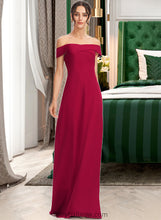 Load image into Gallery viewer, Adalyn Sheath/Column Off-the-Shoulder Floor-Length Bridesmaid Dress With Ruffle XXCP0013177