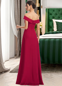 Adalyn Sheath/Column Off-the-Shoulder Floor-Length Bridesmaid Dress With Ruffle XXCP0013177