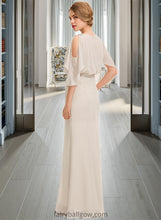 Load image into Gallery viewer, Celia Sheath/Column Scoop Neck Floor-Length Chiffon Bridesmaid Dress With Cascading Ruffles XXCP0013180