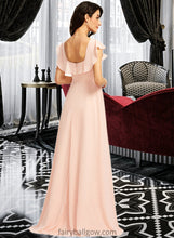 Load image into Gallery viewer, Lailah A-Line Square Neckline Floor-Length Bridesmaid Dress With Split Front XXCP0013186