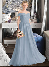 Load image into Gallery viewer, Kira A-Line Off-the-Shoulder Floor-Length Chiffon Bridesmaid Dress With Ruffle XXCP0013190