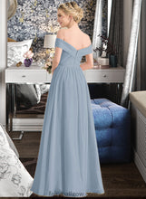 Load image into Gallery viewer, Kira A-Line Off-the-Shoulder Floor-Length Chiffon Bridesmaid Dress With Ruffle XXCP0013190