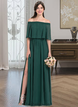 Load image into Gallery viewer, Karsyn A-Line Off-the-Shoulder Floor-Length Chiffon Bridesmaid Dress With Split Front XXCP0013192