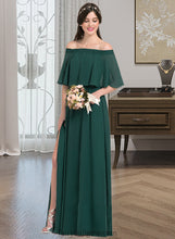 Load image into Gallery viewer, Karsyn A-Line Off-the-Shoulder Floor-Length Chiffon Bridesmaid Dress With Split Front XXCP0013192