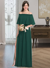 Load image into Gallery viewer, Karsyn A-Line Off-the-Shoulder Floor-Length Chiffon Bridesmaid Dress With Split Front XXCP0013192