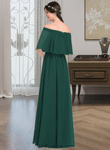 Load image into Gallery viewer, Karsyn A-Line Off-the-Shoulder Floor-Length Chiffon Bridesmaid Dress With Split Front XXCP0013192